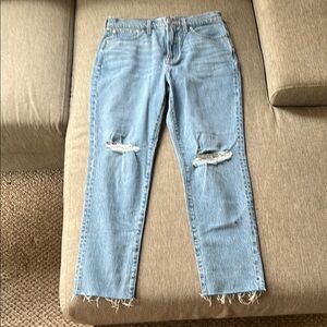 Madewell Straight Leg Distressed Jeans 29